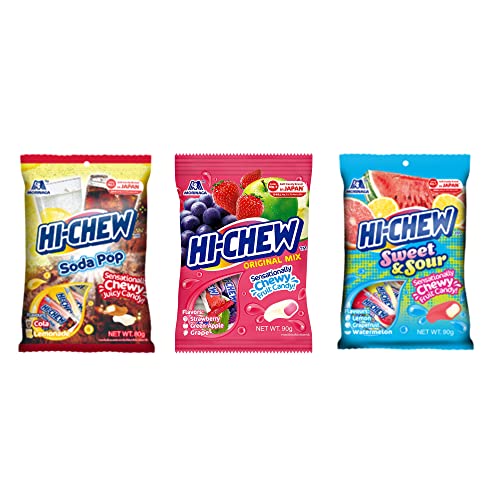 Hi-Chew Japanische Süßigkeiten-Sortiment (3 Geschmacksrichtungen) | Soda Pop, Sweet & Sour, Original Mix von Hilary