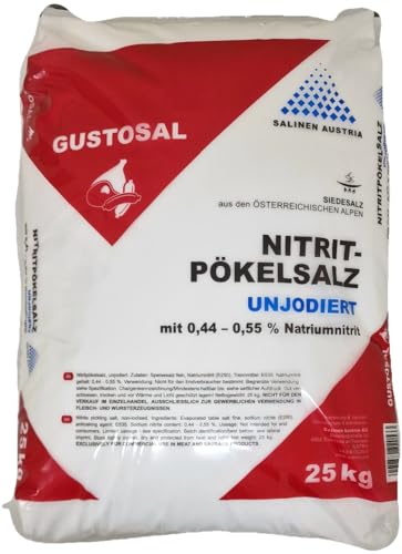 Pökelsalz Nitritpökelsalz Nitrit Salz Pökelsalz zum Pökeln, Pöckelsalz NPS GUSTOSAL Menge 25 kg von Hilliger