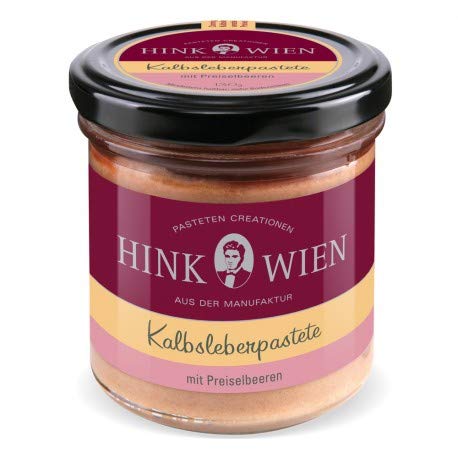 HINK - Spezialitäten Kalbsleberpastete mit Preiselbeeren - 130g von Hink Pasteten Manufaktur