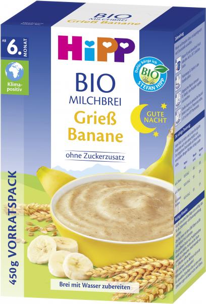 Hipp Bio Milchbrei Gute-Nacht Grieß Banane von Hipp