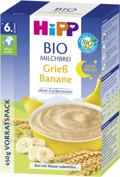 Hipp Bio Milchbrei Gute-Nacht Grieß Banane Hipp Bio Milchbrei Gute-Nacht Grieß Banane von Hipp