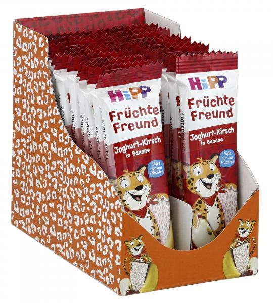 Hipp Früchte Freund Leopard Joghurt-Kirsch in Banane - verkürzte Haltbarkeit von Hipp