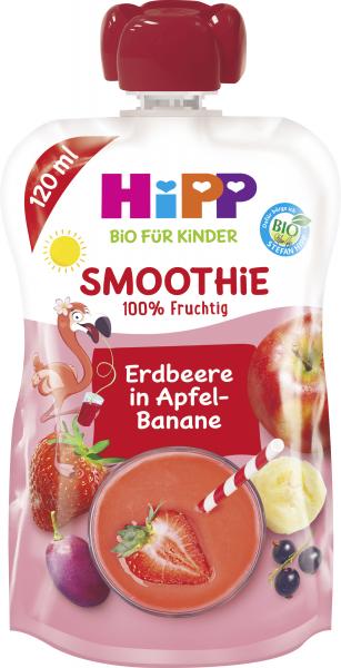 Hipp Bio Smoothie Quetschbeutel Erdbeer in Apfel-Banane Hipp Bio Smoothie Quetschbeutel Erdbeer in Apfel-Banane von Hipp