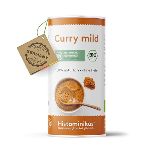 Histaminikus Curry mild - Bio Curry Pulver mild 100 g - mit Kräuter und Gewürze - ohne Salz - Currypulver mild, fernöstlich, warm-würzig - Curry ohne Knoblauch - Premium Curry - Made in Germany von Histaminikus