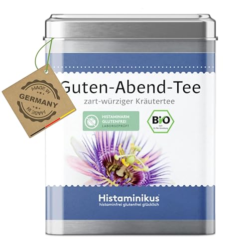 Histaminikus Guten-Abend-Tee Bio, 50 g (25 Portionen) zart würziger loser Kräuertee aus rein natürlichen Zutaten, glutenfrei und histaminarm, ohne künstliche Aromen von Histaminikus