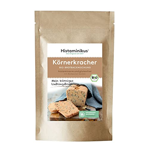 Histaminikus Körnerkracher, Bio Brotbackmischung, histaminarm Backmischung, ergibt ein glutenfreies Brot (1kg), ohne Hefe, vegan und geeignet bei Histaminintoleranz von Histaminikus