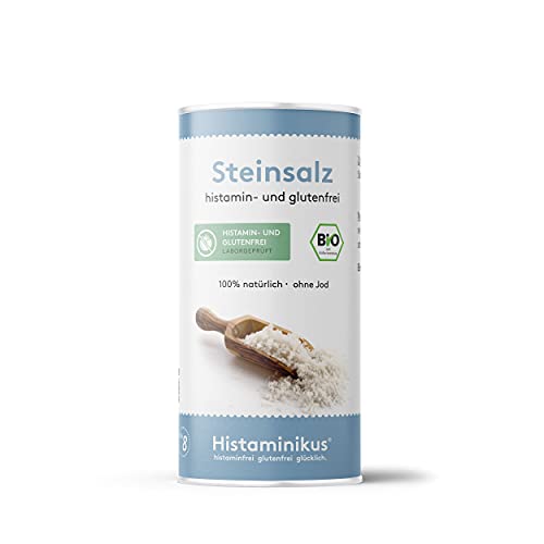 Histaminikus Steinsalz, unjodiertes Salz (250g), histaminfrei, rein und ohne Zusatzstoffe, glutenfrei und geeignet bei Histaminintoleranz sowie für Ernährungsbewusste von Histaminikus