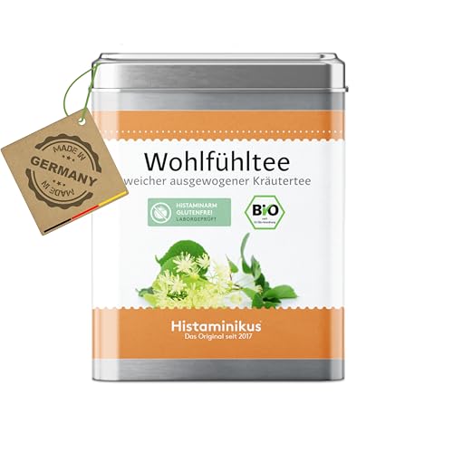 Histaminikus Wohlfühltee Bio - Teemischung 60 g - loser Wohlfühltee Bio - Kräuterteemischung frei von Kristallzucker - Histaminfreier Kräutertee mit Bio-Zutaten - Made in Germany von Histaminikus