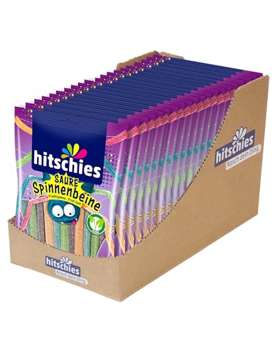 hitschies Saure Spinnenbeine - Fruchtig-saure Fruchtgummis - Waldfrucht, Apfel, Aprikose & Blaubeere - Megaaa Saures Kauvergnügen - Vegan - 20 x 125g von hitschie's