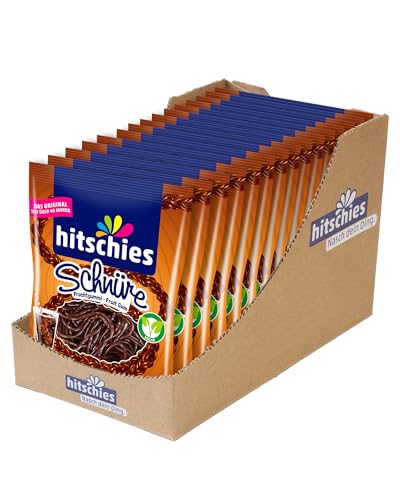 hitschies Schnüre Cola - Spritzig-leckere Fruchtgummi-Schnüre - Ideal zum Spielen und Naschen - Spaßig-süßes Kauvergnügen - Vegan - 15 x 125g hitschies Schnüre Cola - Spritzig-leckere Fruchtgummi-Schnüre - Ideal zum Spielen und Naschen - Spaßig-süßes Kauvergnügen - Vegan - 15 x 125g von hitschie's