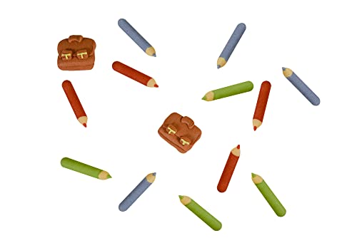 Honbeanify Hobbybäcker - Essbare Kuchen- & Tortendekoration für den Schulanfang - Deko aus Zucker - 2x Ranzen, 2x Bücher & 12x Stifte Honbeanify Hobbybäcker - Essbare Kuchen- & Tortendekoration für den Schulanfang - Deko aus Zucker - 2x Ranzen, 2x Bücher & 12x Stifte von Hobby BÄCKER