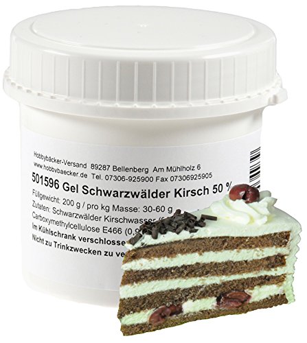 Hobbybäcker Gel „Schwarzwälder Kirsch“ ► Zur Verfeinerung von Pralinen, Eis, Desserts & Cremes, 50% Alkoholgehalt, 200g Hobbybäcker Gel „Schwarzwälder Kirsch“ ► Zur Verfeinerung von Pralinen, Eis, Desserts & Cremes, 50% Alkoholgehalt, 200g von Hobbybäcker.de