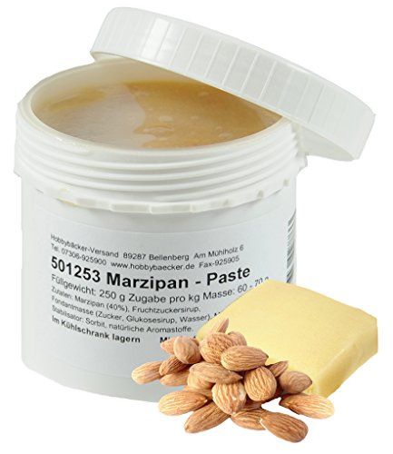 Hobbybäcker Marzipan-Paste ► Zum Verfeinern von Eis, Pralinen, Desserts & Tortencremes, mit feinen Mandelstückchen, 250g Hobbybäcker Marzipan-Paste ► Zum Verfeinern von Eis, Pralinen, Desserts & Tortencremes, mit feinen Mandelstückchen, 250g von Hobbybäcker.de