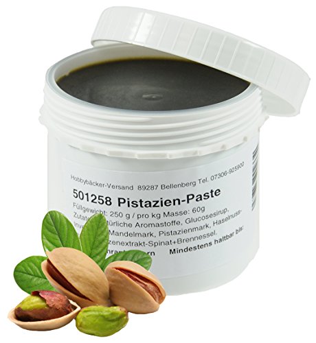 Hobbybäcker - Pistazien Aroma, Aromapaste, Pistazienpaste zum Backen & Verfeinern von Eis, Pralinen, Desserts & Tortencremes, sanft-nussiger Geschmack, 250g Hobbybäcker - Pistazien Aroma, Aromapaste, Pistazienpaste zum Backen & Verfeinern von Eis, Pralinen, Desserts & Tortencremes, sanft-nussiger Geschmack, 250g von Hobbybäcker.de
