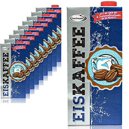 Hochwald - 10er Pack Premium Eiskaffee 1,5% fettarm in 1 Liter Packung - Ice Coffee als Kaltgetränk - Aromatisches Milchgetränk mit Kaffee von Hochwald