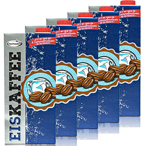 Hochwald - 5er Pack Premium Eiskaffee 1,5% fettarm in 1 Liter Packung - Ice Coffee als Kaltgetränk - Aromatisches Milchgetränk mit Kaffee von Hochwald