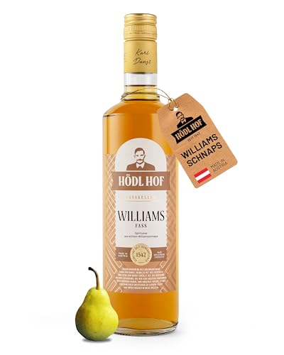 Hödl Hof Williams Fass 0,7L I Schnaps mit Williams-Birne aus eigenen Obstgärten I Hochwertiges Destillat aus Eichenfass-Lagerung I Feiner Williams-Schnaps I Edle Spirituose 38% vol von Hödl Hof