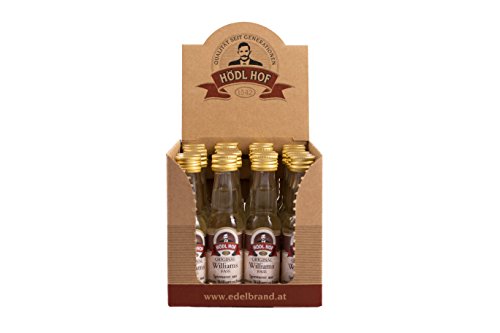 Hödl Hof Williams Fass 24x20ml I Schnaps mit Williams-Birne aus eigenen Obstgärten I Hochwertiges Destillat aus Eichenfass-Lagerung I Feiner Williams-Schnaps I Edle Spirituose 38% vol von Hödl Hof Fruchtdestillerie und Spirituosen GmbH, Stubenberg 21, 8223 Stubenberg am See