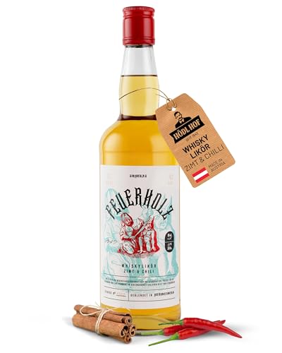 Hödl Hof Feuerholz Whisky-Likör 0,7L I Hochwertiger Whiskylikör mit Nuancen an Zimt & Chili I Premium Likör ideal als Geschenk I Feuriger Chili-Zimt-Likör I Edle Spirituose 33% von Hödl Hof
