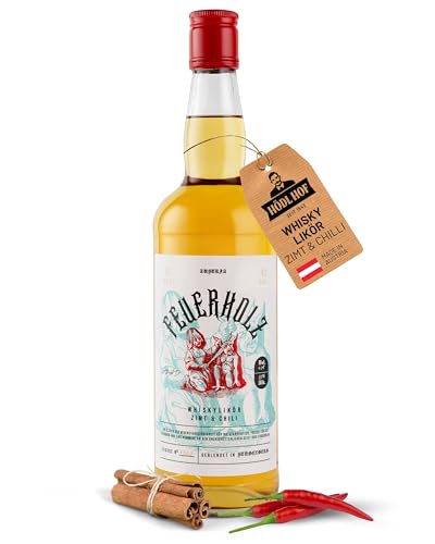 Hödl Hof Feuerholz Whisky-Likör 1,0L I Hochwertiger Whiskylikör mit Nuancen an Zimt & Chili I Premium Likör ideal als Geschenk I Feuriger Chili-Zimt-Likör I Edle Spirituose 33% von Hödl Hof