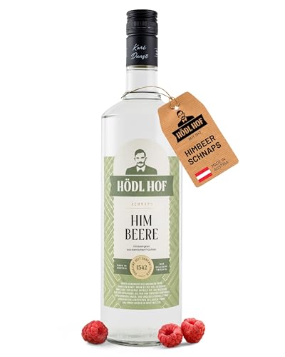 Hödl Hof Himbeergeist 1,0L I Frucht-Schnaps mit Himbeeren aus eigenen Obstgärten I Traditioneller Himbeer-Schnaps mit würzigen & süß-säuerlichen Noten I Edle Spirituose 38% vol von Hödl Hof
