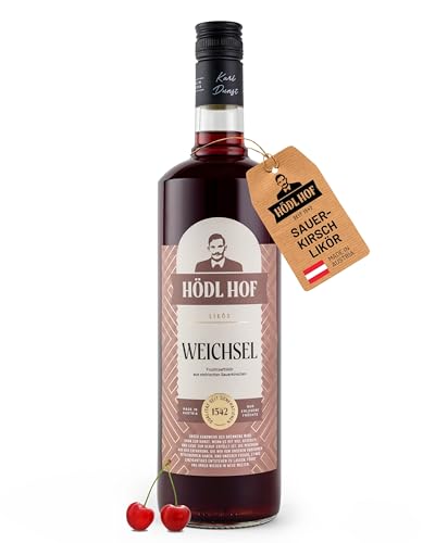 Hödl Hof Weichsel-Likör 1,0L I Fruchtlikör mit Weichseldestillat I Feiner Weichsellikör mit Nuancen von Marzipan & Schokolade I Hochwertiger Sauerkirschlikör I Edle Spirituose 20% vol von Hödl Hof
