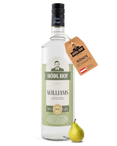 Hödl Hof Williamsschnaps 1,0L I Fruchtig feiner Williams-Christ-Birnenbrand I Hochwertiger Schnaps mit Williams Christ Birne aus eigenen Obstgärten I Edle Spirituose 38% vol von Hödl Hof