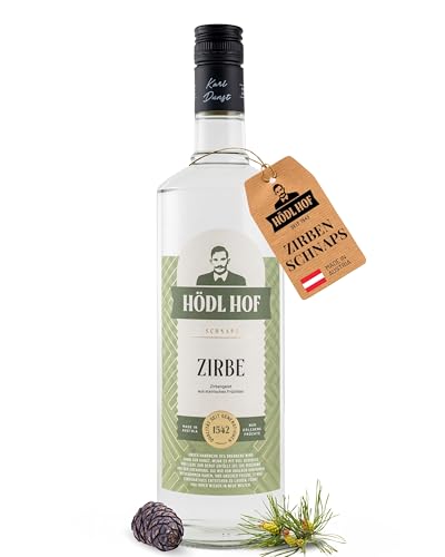 Hödl Hof Zirbengeist 1,0L I Zirbenschnaps aus steirischen Zirbenzapfen I Feiner Zirbenschnaps aus Bio-Zutaten I Hochwertiger Zirbenlikör I Edle Spirituose 38% vol von Hödl Hof