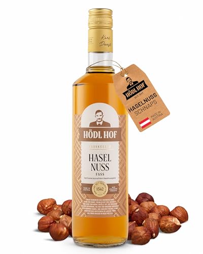 Hödl Hof Haselnuss Fass | 38% vol. | Haselnuss Schnaps im Holzfass gelagert (Eichenfass) | Gold World Spirits Awards 2018 | Haselnuss Spirituose gelagert im Holzfass | (0,7) von Hödl Hof