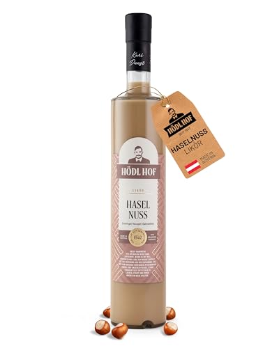 Hödl Hof Haselnuss-Likör 0,5L I Cremelikör mit Haselnüssen & Nougat I Hochwertiger Likör mit cremigem Nussaroma I Feinster Premium Likör I Edle Spirituose 20% vol von Hödl Hof