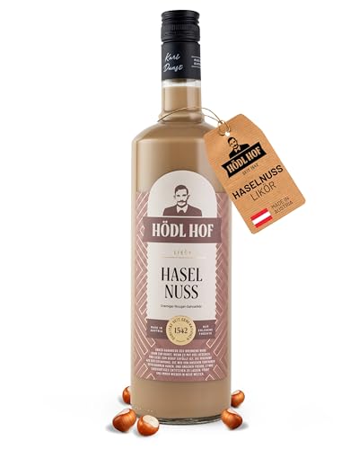 Hödl Hof Haselnuss-Likör 1,0L I Cremelikör mit Haselnüssen & Nougat I Hochwertiger Likör mit cremigem Nussaroma I Feinster Premium Likör I Edle Spirituose 20% vol von Hödl Hof