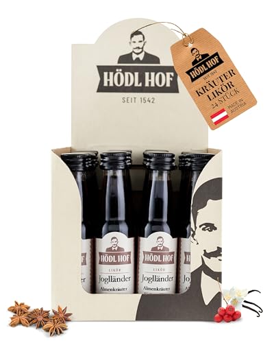 Hödl Hof Kräuter-Likör 24x20ml I Hochwertiger Joglländer-Likör aus steirischen Kräutern & Blüten I Premium Kräuterlikör mit Noten von Kaffee & Vanille I Edle Spirituose 25% vol von Hödl Hof