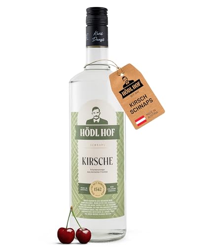 Hödl Hof Kirsch-Schnaps 1,0L I Frucht-Schnaps mit Kirschen aus eigenen Obstgärten I Feinstes Kirschwasser mit Nuancen an Marzipan & Bitterschokolade I Edle Spirituose 38% vol von Hödl Hof