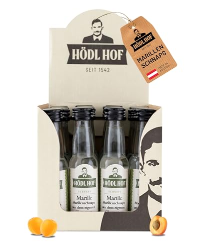 Hödl Hof Marillen Schnaps 24x20ml I Feiner Marillenschnaps I Fruchtiger Schnaps mit Marillen aus eigenen Obstgärten I Hochwertiger Aprikosen-Schnaps I Edle Spirituose 38% vol von Hödl Hof