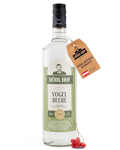 Hödl Hof Vogelbeerschnaps 1,0L I Hochwertiger Frucht-Schnaps mit Vogelbeeren aus eigenen Obstgärten I Feiner Tropfen mit Marzipan- & Schokoladen-Noten I Edle Spirituose 38% vol von Hödl Hof