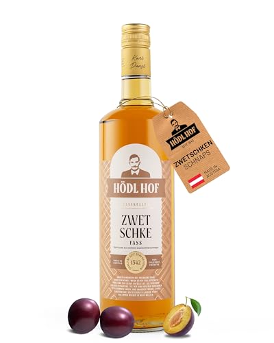 Hödl Hof Zwetschgen-Schnaps 1,0L I Zwetschken-Destillat aus Eichenfass-Lagerung I Zwetschgenschnaps mit Obst aus eigenen Gärten I Hochwertiger Frucht-Schnaps I Edle Spirituose 38% vol von Hödl Hof