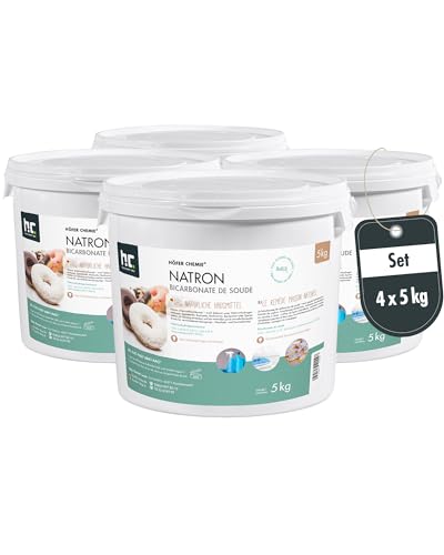4 x 5 kg Natron Backsoda Natriumhydrogencarbonat in Lebensmittelqualität (Natriumbicarbonat- Backsoda - NaHCO3) von Höfer Chemie