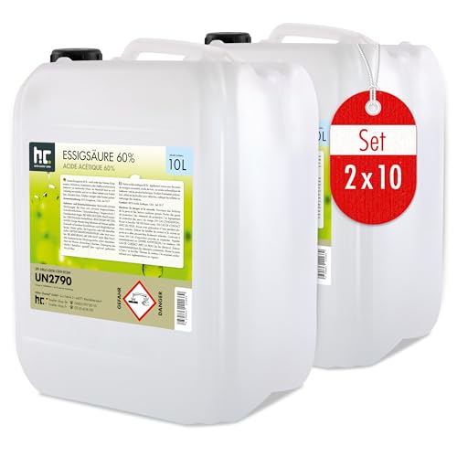 Höfer Chemie 2 x 10 L Essigsäure 60% - optimaler Reiniger und Entkalker - Premium Qualität Made in Germany - frisch abgefüllt im handlichen Kanister Höfer Chemie 2 x 10 L Essigsäure 60% - optimaler Reiniger und Entkalker - Premium Qualität Made in Germany - frisch abgefüllt im handlichen Kanister von Höfer Chemie