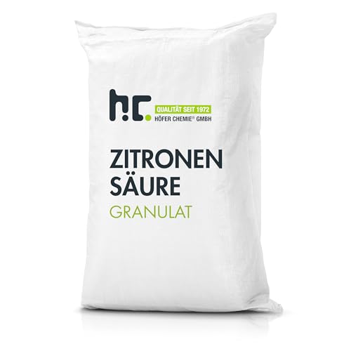 Höfer Chemie 25 kg Zitronensäure Granulat in Lebensmittelqualität - Entkalker, Allzweckreiniger und für DIY Pflege- & Reinigungsprodukte von Höfer Chemie