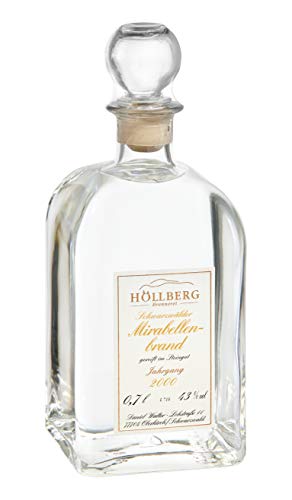 Mirabellenbrand Carré "Höllberg" 43% vol. 1 x 700ml, Jahrgang 2000 | Premium Obstbrand | Edelbrand aus Familienbrennerei von HÖLLBERG