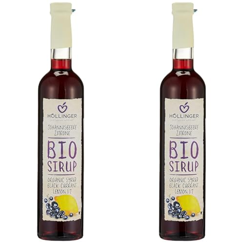 Höllinger Bio Johannisbeer-Zitrone Sirup, 500 ml (Packung mit 2) von Höllinger