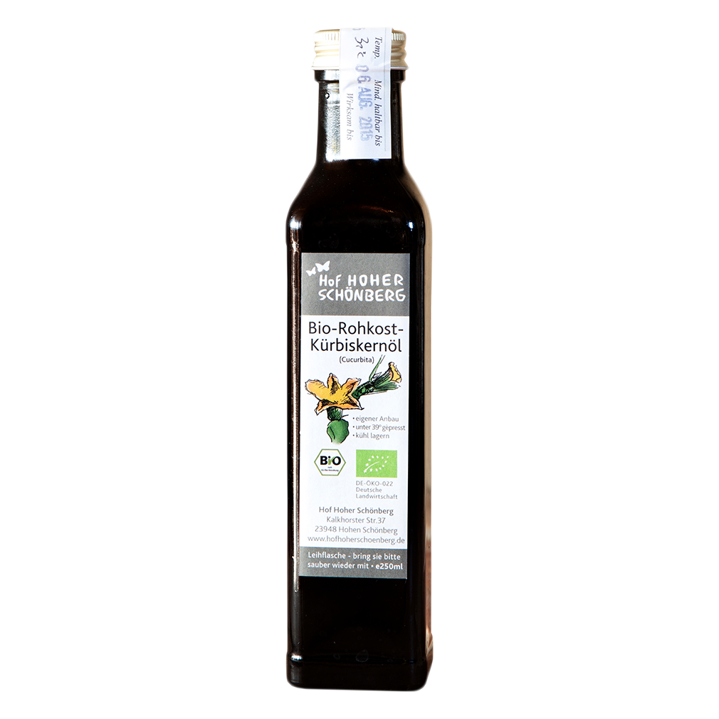 Bio Kürbiskernöl Bio Kürbiskernöl von Hof Hoher Schönberg