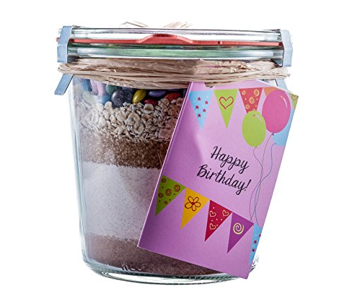 Löbke Hof Backmischung Geburtstags-Kuchen "Happy Birthday" 580ml Sturz-Weckglas von Hof Löbke