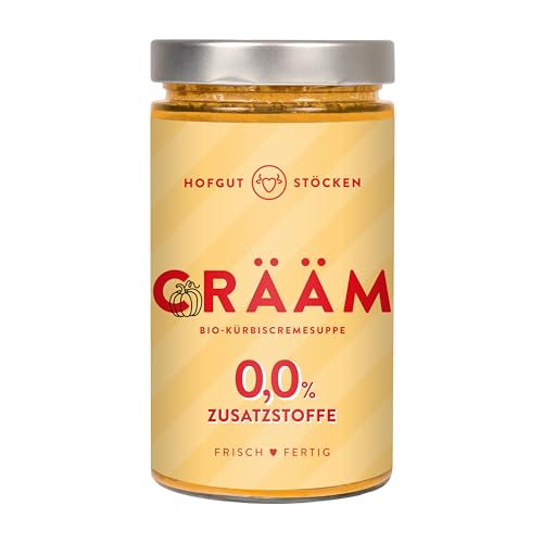 Hofgut Stöcken | Crääm Bio-Kürbiscremesuppe mit Hokkaido | Samtige Cremesuppe ohne Zusatzstoffe | Fertiggericht im Glas | 620ml Hofgut Stöcken | Crääm Bio-Kürbiscremesuppe mit Hokkaido | Samtige Cremesuppe ohne Zusatzstoffe | Fertiggericht im Glas | 620ml von Hofgut Stöcken