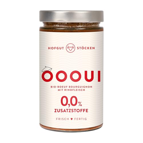 Hofgut Stöcken | OOOUI Bio-Boeuf Bourguignon OOOUI mit Rotwein, Champignons & Möhren | Französisches Fertiggericht ohne Zusatzstoffe | 620ml Hofgut Stöcken | OOOUI Bio-Boeuf Bourguignon OOOUI mit Rotwein, Champignons & Möhren | Französisches Fertiggericht ohne Zusatzstoffe | 620ml von Hofgut Stöcken