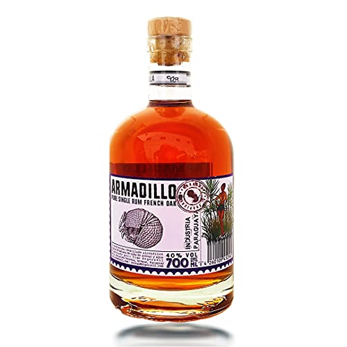 Armadillo French Oak, Pure Single Barrel Rum, 40% Alkohol, handgefertigt aus Paraguay, gereift auf natürlicher Eiche, Craft-Rum, ohne Zusatzstoffe (1 x 0.7 l) von Armadillo