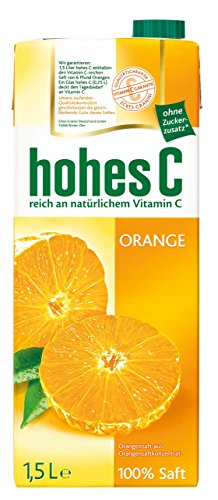Hohes C Orangensaft ohne Fruchtfleisch, 8er Pack (8 x 1,5 l Packung) von Hohes C