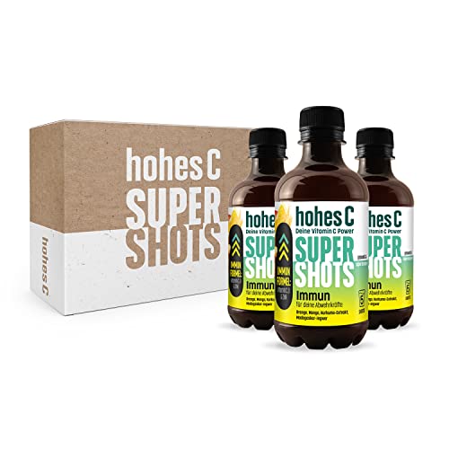 Hohes C Super Shots Immun (3 x 330ml) – Starke Abwehrkräfte mit Orange, Mango, Ingwer, Kurkuma-Extrakt – vegan, ohne Zuckerzusatz & Konservierungsstoffe von Hohes C