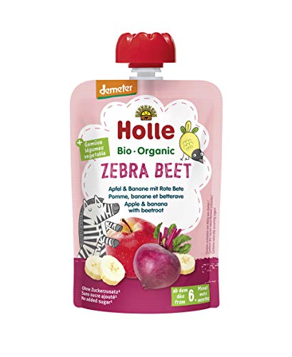 HOLLE Pouchy - Zebra Beet Apfel & Banane mit Rote Bete (12 x 100g) von Holle