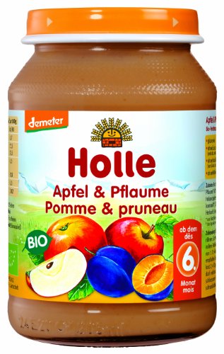 Holle Apfel & Pflaume, 6er Pack (6 x 190 g) - Bio von Holle
